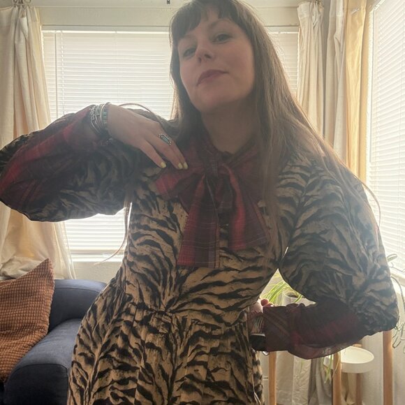 Vintage Blouse 70s Miss Capri Check Plaid Secretary Bow Blouse | Small - Picture 4 of 13